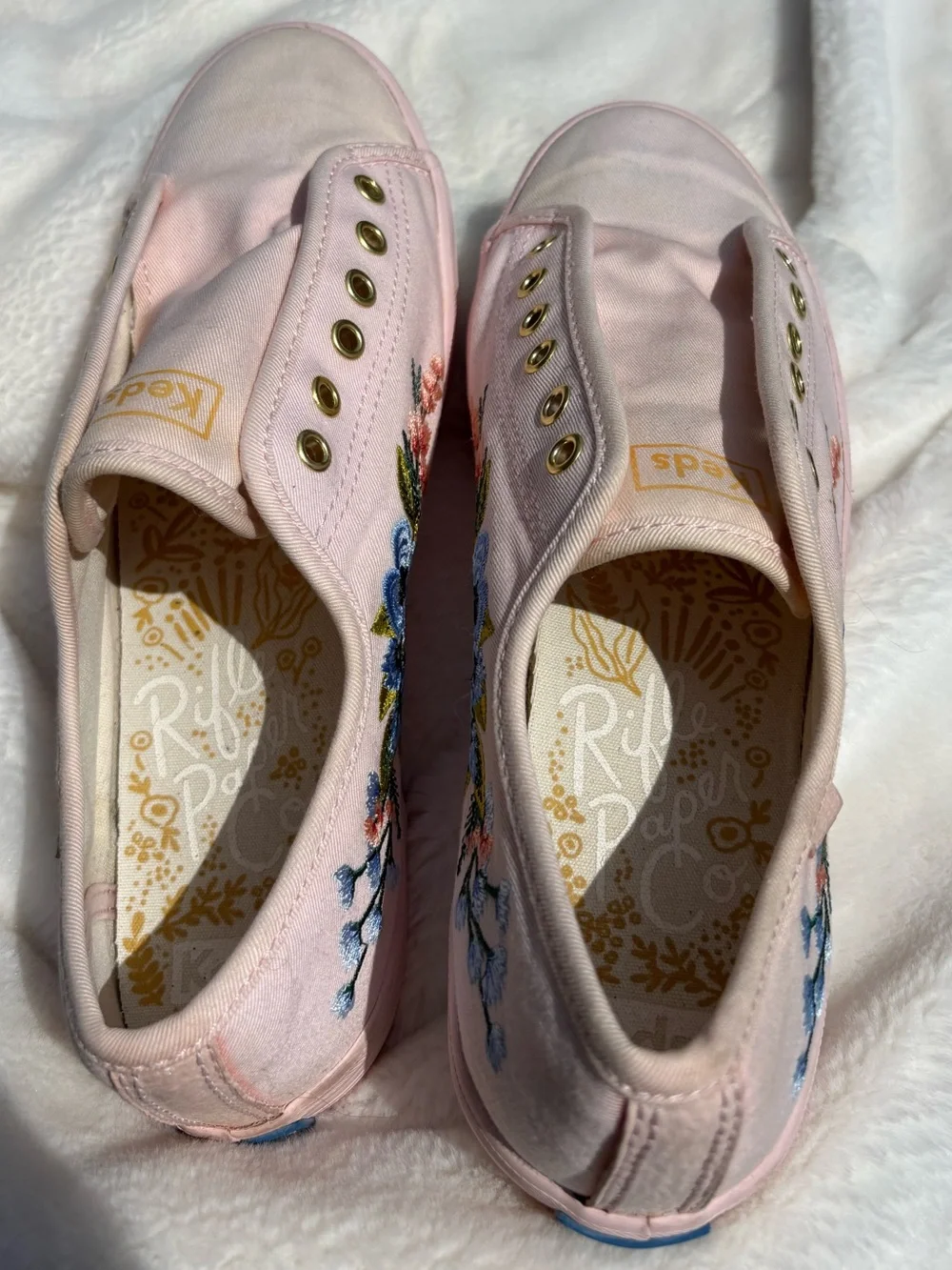 Keds x Rifle Paper Co Floral Embroidered Platform Sneakers Size 8.5 Canvas Shoes
